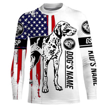 Load image into Gallery viewer, German Shorthaired Pointer American flag shirt, Personalized name GSP shirt, t shirts, hoodie FSD3359