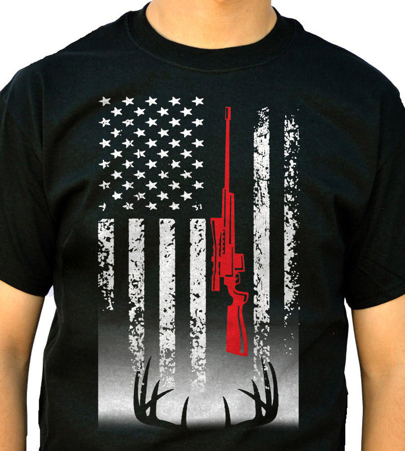 Deer hunting T-Shirt USA flag Shirts for Deer hunter - FSD869