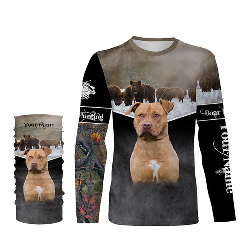 Terrier Pitbull Hog hunting with Dogs custom Name 3D All over printed Shirts, Hoodie FSD3857