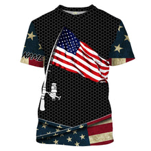 Load image into Gallery viewer, Fishing shirt American flag fishing rod Custom Name Sun protection Shirt Personalized fishing gifts ideas FSD1798