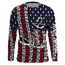 Load image into Gallery viewer, American Flag 3D Fish Hook Treble Hook Custom Name All Over Printed UV Protection Shirts Fishing Apparel Patriotic Gift FSD2015