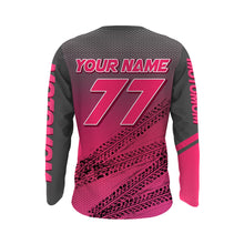 Load image into Gallery viewer, Motocross Mom Personalized Jersey UPF30+ Pink Dirt Bike Mom Racing Shirt Dirt More Ride More NMS1382
