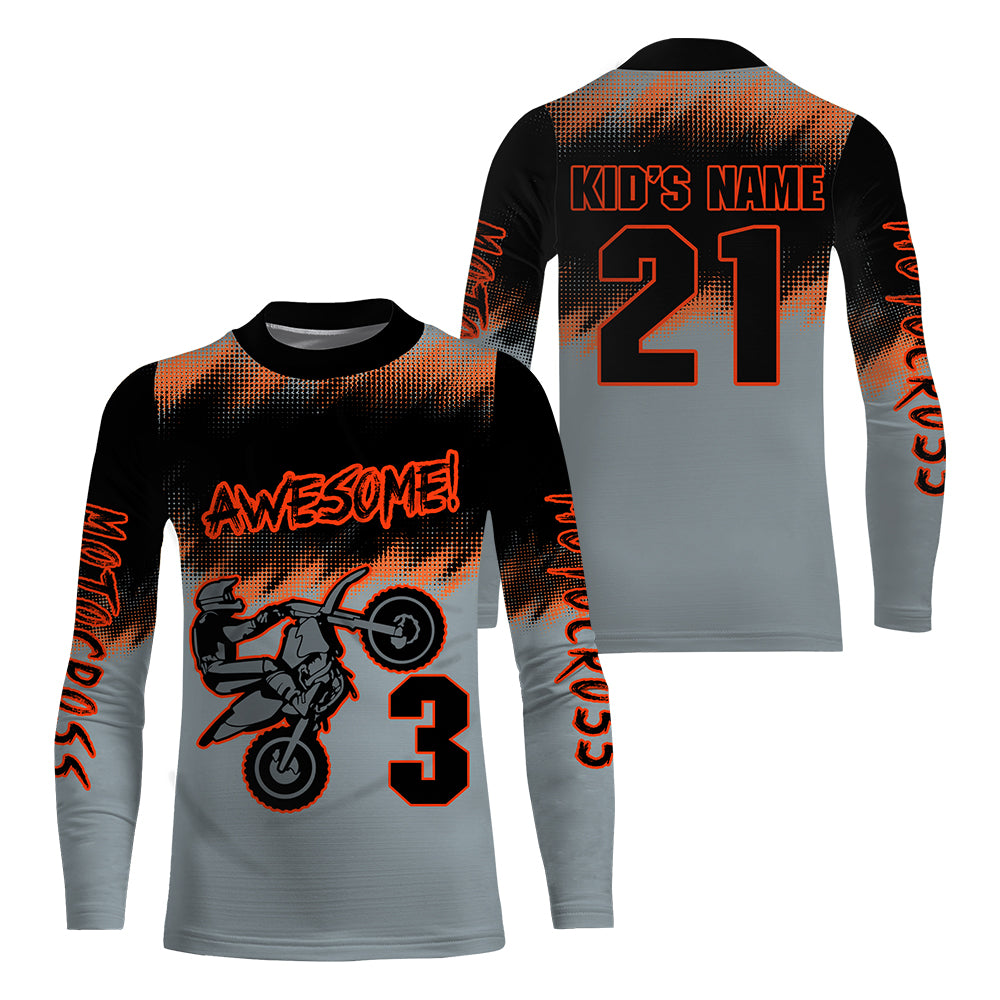 Kid custom motocross jersey Birthday Ddrt bike shirt UPF30+ youth boys girls MX racing motorcycle NMS956