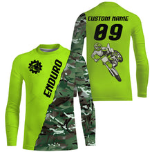 Load image into Gallery viewer, Personalized Enduro Jersey UPF30+ Extreme Off-road Dirt Bike Racing Adult&amp;Kid Green Hard Enduro Shirt| NMS702