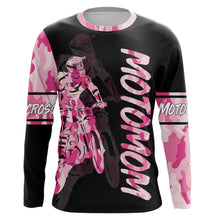Load image into Gallery viewer, Dirt Bike Mom Personalized Jersey UPF30+ Pink Motocross Mom Racing Shirt Mother&#39;s Day Gift NMS1378