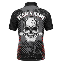 Load image into Gallery viewer, Personalized Skull Bowling Shirt for Men, Custom Team's Name Bowling Jersey League Polo Shirt NBP126