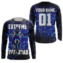 Load image into Gallery viewer, Extreme Off-road Personalized Jersey UPF30+ Blue Motocross Supercross Dirt Bike Racing Shirt NMS1387