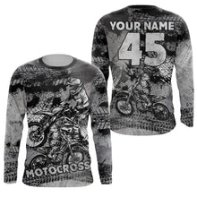 Load image into Gallery viewer, Grey Motocross Jersey Custom Number Youth Men Dirt Bike Shirt Extreme MX Racing Motorcycle Offroad NMS1414