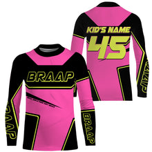 Load image into Gallery viewer, Biker Girl Riding Jersey Personalized Brap Motocross Shirt for Women Female Riders Pink Dirtbike Motorcycle| NMS545