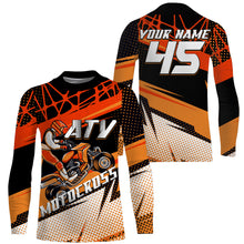 Load image into Gallery viewer, Custom ATV Motocross Jersey UPF30+ Youth Men Orange Quad Bike Shirt Extreme Racing Off-road Shirt NMS1431