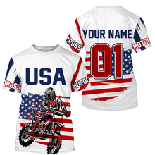 Load image into Gallery viewer, American Dirt Bike Jersey UPF30+ Personalized Patriotic MX Racing US Off-Road Adult&amp;Kid Motocross Jersey| NMS745
