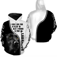 Load image into Gallery viewer, Black Labrador Owner Shirt Hoodie for Kid Adult| I Found A Paw Custom Black Lab Owner Shirt| JTSD362