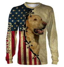 Load image into Gallery viewer, Labrador Retriever All Over Printed T-shirt Long Sleeve Hoodie| Custom American Flag Dog Lover Shirt| JTSD221