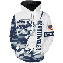 Load image into Gallery viewer, Rottweiler All Over Print Shirt| Custom Navy Camo Dog Shirt Rottweiler Lover Apparel Dog Lover Gift JTSD216