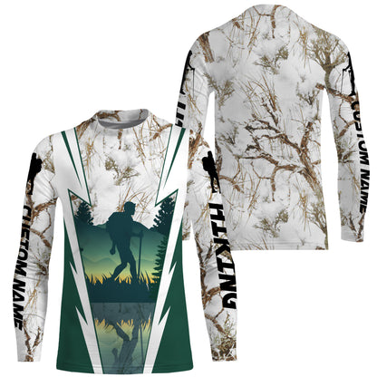 Custom Hiking Winter Camo Hiker Shirts for Men Hiking Long Sleeve UV Protection UPF 30+ Hiking Shirt| SP33