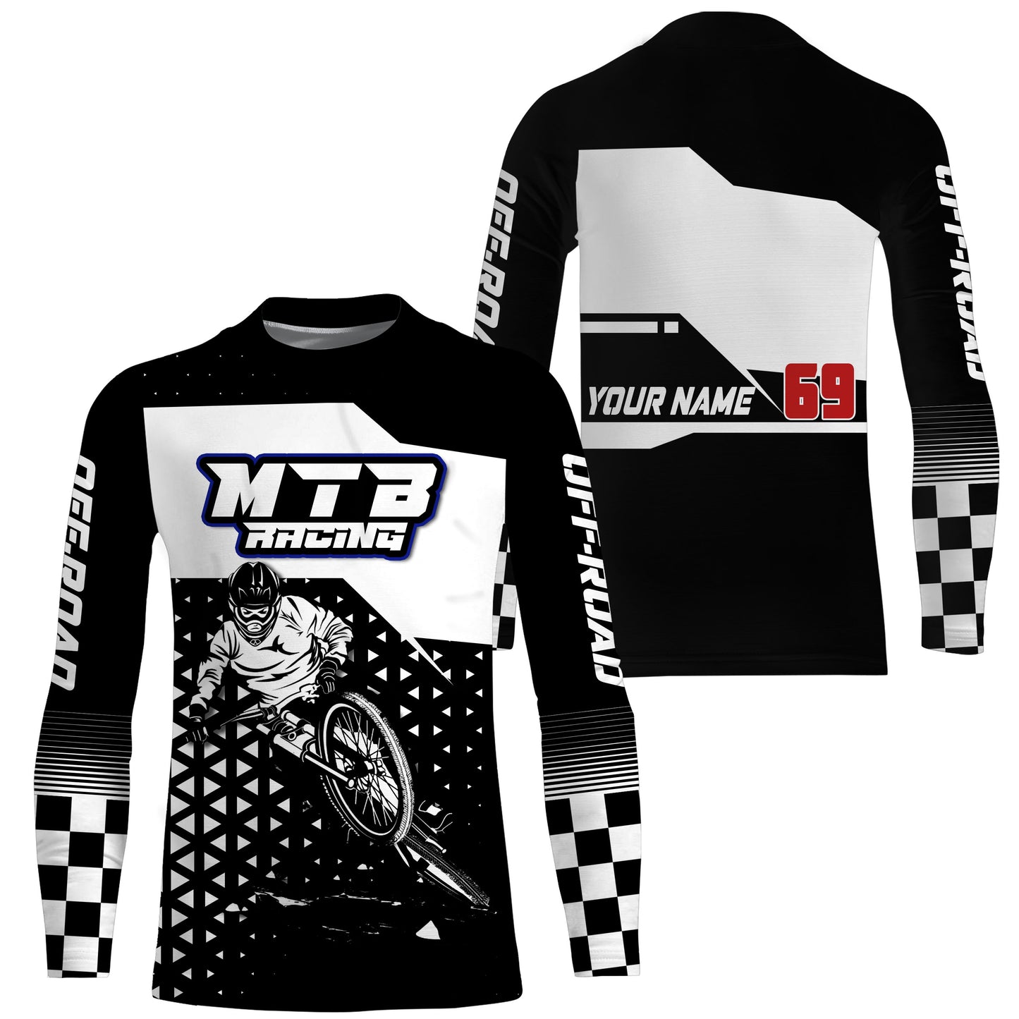 Custom Black MTB jersey Adult kid mountain bike shirts UPF30+ cycling bicycle offroad racewear| SLC46