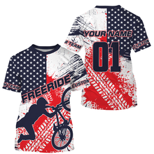 Load image into Gallery viewer, Patriotic adult kid BMX jersey Personalized UPF30+ American freeride bike shirt USA Cycling gear| SLC26
