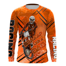 Load image into Gallery viewer, Personalized Orange Motocross Dad Jersey UPF30+ Brap Like A Dad Dirt Bike Shirt Off-Road Motorcycle PDT490
