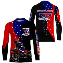 Load image into Gallery viewer, American Flag Motocross Jersey Custom UPF30+ Ride To Live Dirt Bike Shirt Men Women Kid Patriotic PDT481