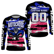 Load image into Gallery viewer, Blue Dirt Bike Jersey Men Kid Women UPF30+ Custom MX Riding Shirt Motocross Off-Road Motorcycle PDT601