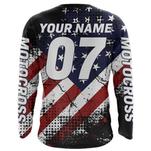 Load image into Gallery viewer, American Flag Motocross Dad Jersey UPF30+ Like Father Like Son Custom Dirt Bike Shirt MX Racing PDT486