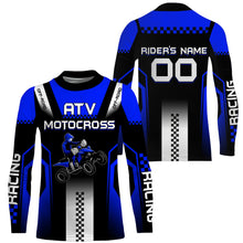 Load image into Gallery viewer, Blue ATV Motocross Jersey Personalized UPF30+ Kid Men Quad Bike Shirt ATV MX Off-Road Jersey Riders PDT572