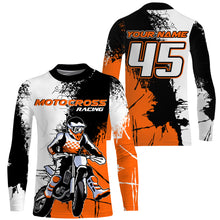 Load image into Gallery viewer, MX Jersey Kid Men Women UPF30+ Custom Dirt Bike Shirt Orange Motocross Racing Off-Road Motorcycle PDT593