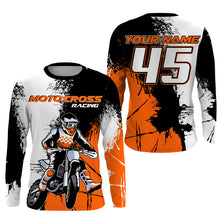 Load image into Gallery viewer, MX Jersey Kid Men Women UPF30+ Custom Dirt Bike Shirt Orange Motocross Racing Off-Road Motorcycle PDT593