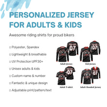 Load image into Gallery viewer, Motocross jersey black custom UPF30+ xtreme skull MX racing biker shirt motorcycle shirt PDT18