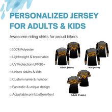 Load image into Gallery viewer, Dirt bike jersey youth&amp;adult personalized black MX racing UV Motocross shirt off-road motorcycle PDT156