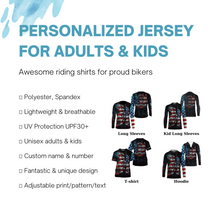 Load image into Gallery viewer, Patriotic Motorcycle Jersey UPF30+ Personalized Skull Biker Riding Shirt American Off-Road Jersey| NMS731