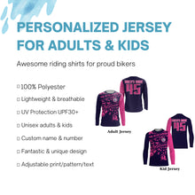Load image into Gallery viewer, Girls Women Personalized Motocross Jersey UPF30+ No Guts No Glory MX Racing Dirt Bike NMS1202