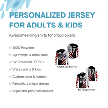 Load image into Gallery viewer, American Flag Personalized Dirt Bike Jersey UPF30+ Kid&amp;Adult Motocross Racing Off-road Shirt NMS1154