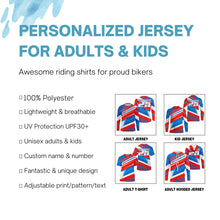 Load image into Gallery viewer, Custom name number motocross jersey UPF30+ kids &amp; adults dirt bike motorcycle off-road racing shirt NMS1034