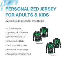 Load image into Gallery viewer, It's Time To Ride personalized dirt bike jersey UFP30+ adult kid Motocross racing long sleeves NMS1087