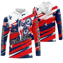 Load image into Gallery viewer, American adult kid BMX jersey Custom UPF30+ Patriotic riding gear USA Freeride Cycling shirt| SLC25