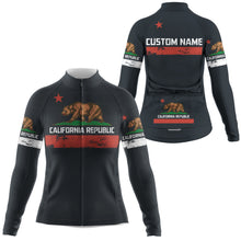 Load image into Gallery viewer, California Women cycling jersey Anti-UV full zipper cycle gear with 3 pockets MTB BMX bike shirt| SLC138