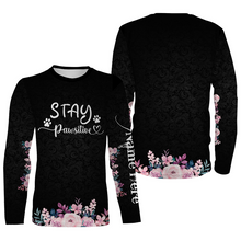 Load image into Gallery viewer, Dog Mom Shirt Hoodie Long Sleeve| Stay Pawsitive Shirt Floral Gift for Her, Dog Mom, Dog Lover Gift| JTSD281