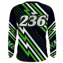 Load image into Gallery viewer, MTB Jersey, Custom Green Downhill Mountain Bike Racing Shirt, Cycling Shirt UV Protection UPF 30+| JTS495