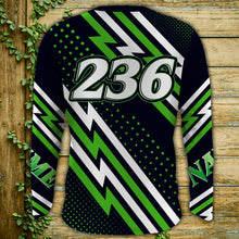 Load image into Gallery viewer, MTB Jersey, Custom Green Downhill Mountain Bike Racing Shirt, Cycling Shirt UV Protection UPF 30+| JTS495