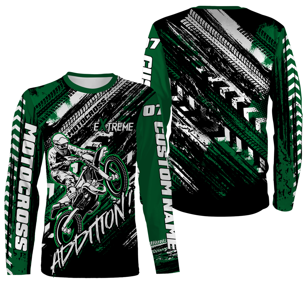 Personalized Motocross Racing Jersey Over Printed Hoodie, Extreme MotoX Addition Motorcycle Biker Shirt NMS274