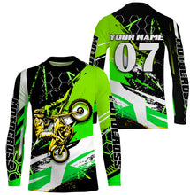 Load image into Gallery viewer, Motocross Racing Custom Number&amp;Name Jersey T-shirt Youth Long Sleeves, Dirt Bike Motorcycle Off-road Riders| NMS680