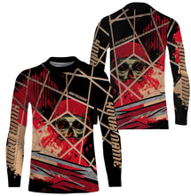 Load image into Gallery viewer, Custom Motocross Jersey T-shirt UV Protect, Skull Biker UPF 30+ Youth Long Sleeves Shirt| NMS360