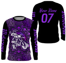 Load image into Gallery viewer, Motocross Girl Jersey Personalized UPF30+ Purple MX Women Shirt Female Dirt Bike Rider Motorcycle| NMS660