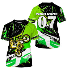 Load image into Gallery viewer, Motocross Racing Custom Number&amp;Name Jersey T-shirt Youth Long Sleeves, Dirt Bike Motorcycle Off-road Riders| NMS680