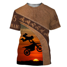 Load image into Gallery viewer, Motocross Leather Pattern Personalized Jersey Dirt Bike Riding Shirt Off-road Motorcycle Riders| NMS510