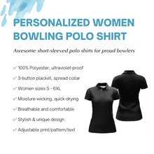 Load image into Gallery viewer, Apparently We are Trouble When We Bowl Together Bowling Polo Shirt Women Custom Bowling Team Jersey BDT91