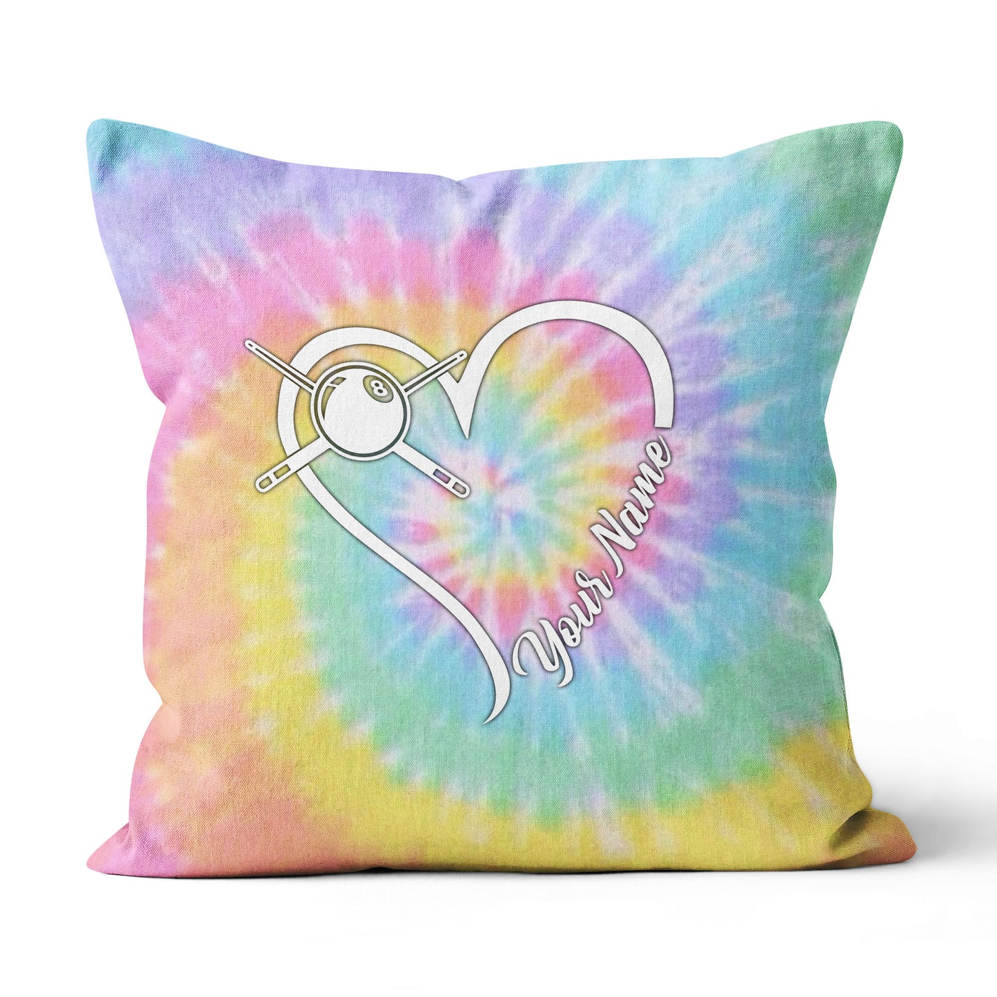 Colorful Tie Dye Billiard Pillow Custom Name Throw Pillow Billiard Gifts TDM0761