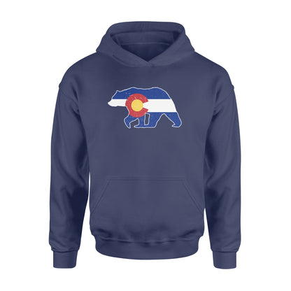 Colorado bear hunting Hoodie, CO State Flag Bear Hunter - NQSD233