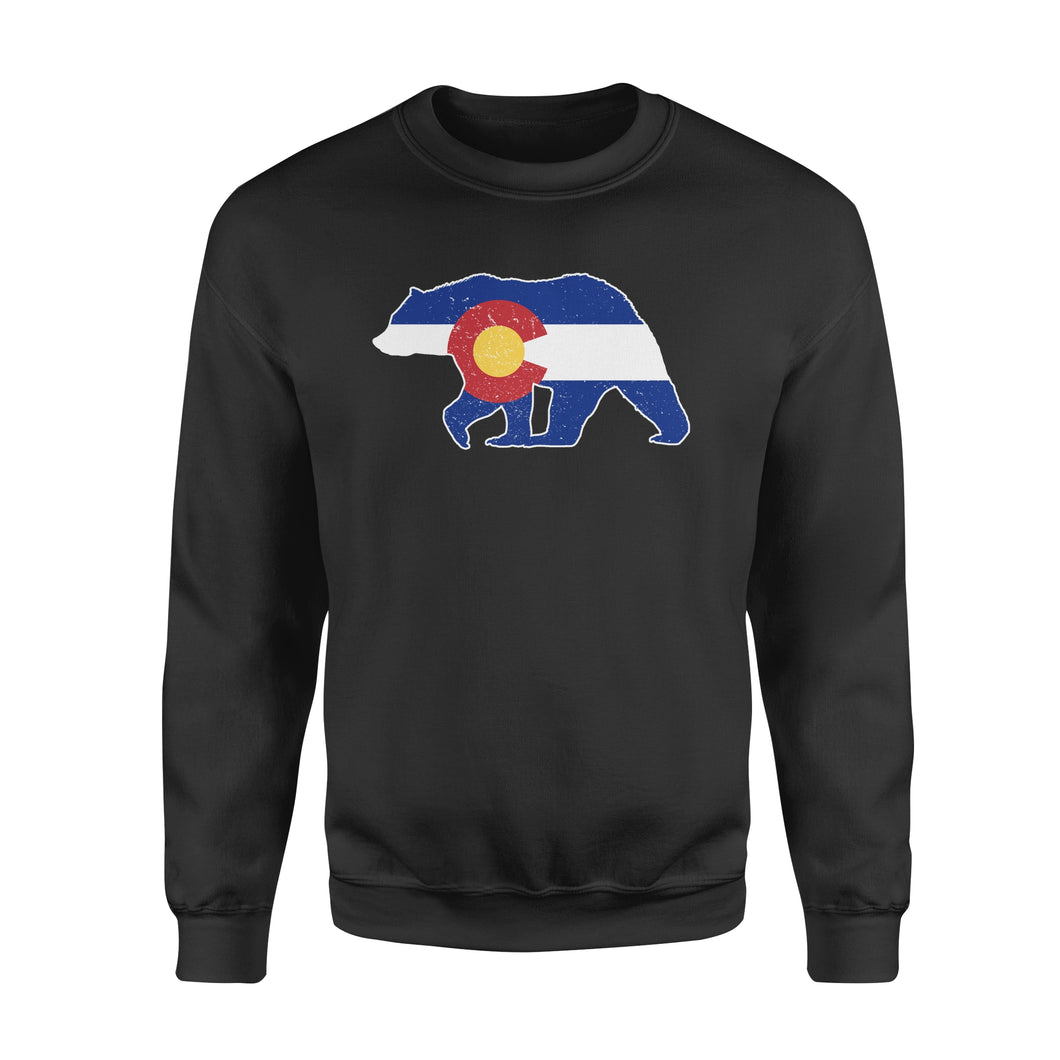 Colorado bear hunting Sweatshirt, CO State Flag Bear Hunter - NQSD233